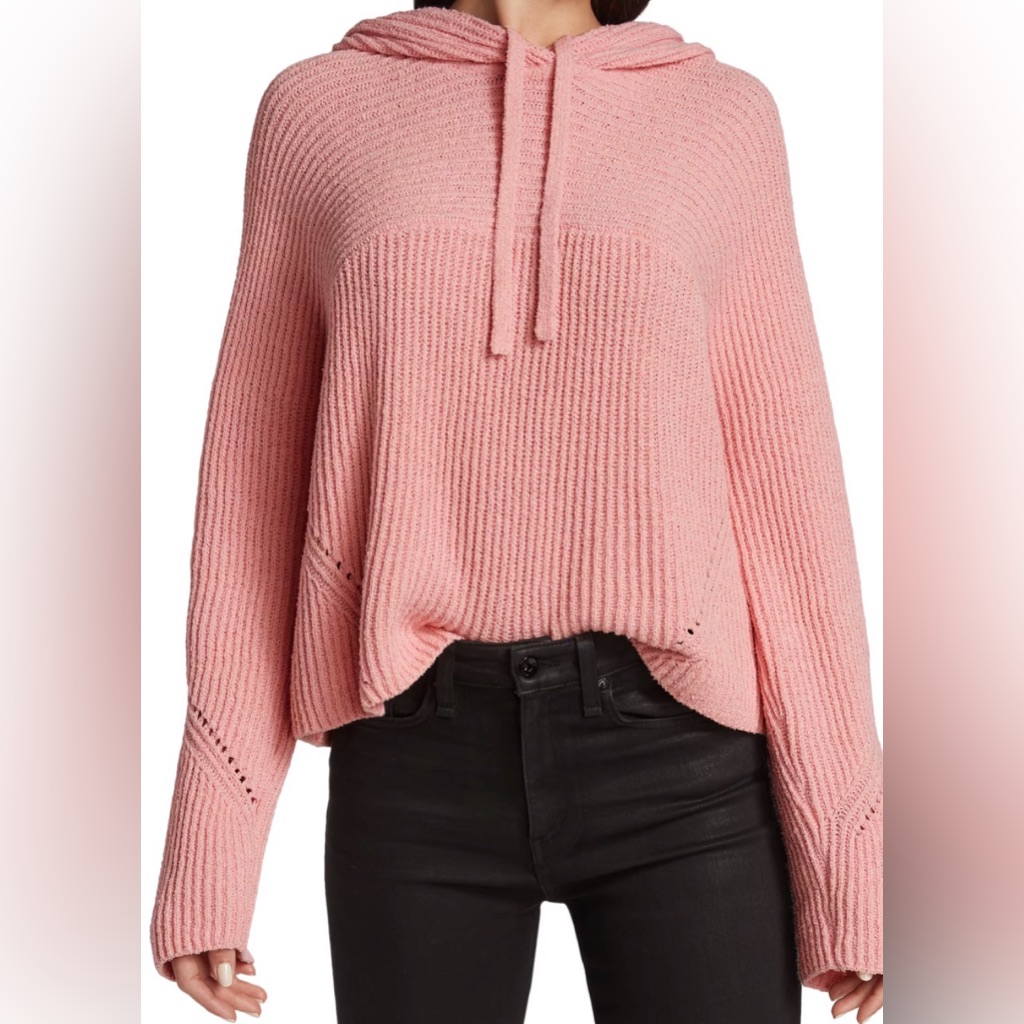 Rag & Bone Sunny Hoodie Pull On Oversize Sweater~Large~In Pale Coral